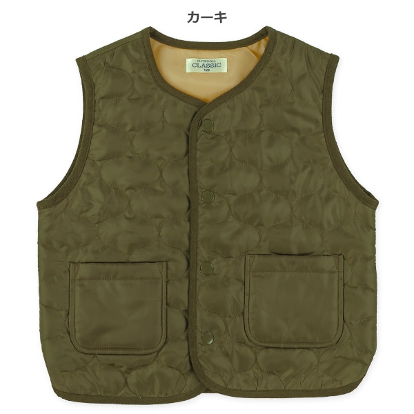 タフタ中わたキルトポケット付きベスト