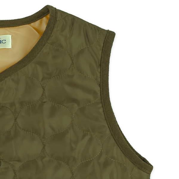 タフタ中わたキルトポケット付きベスト