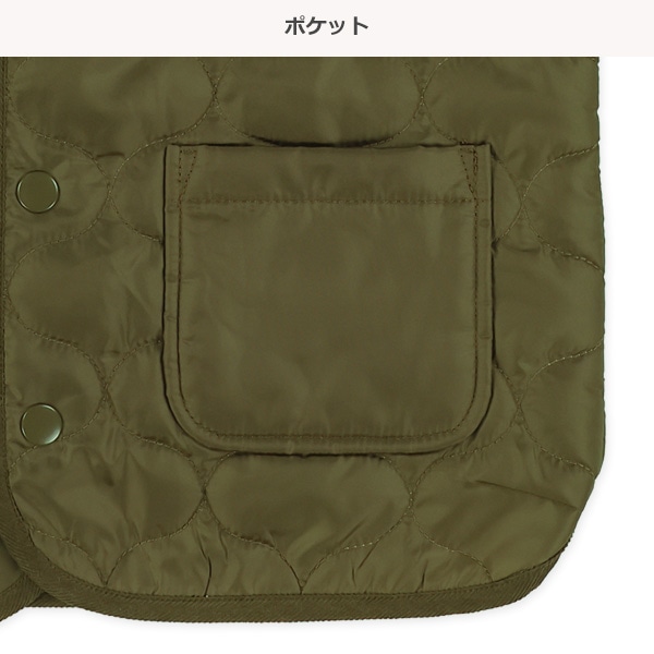 タフタ中わたキルトポケット付きベスト