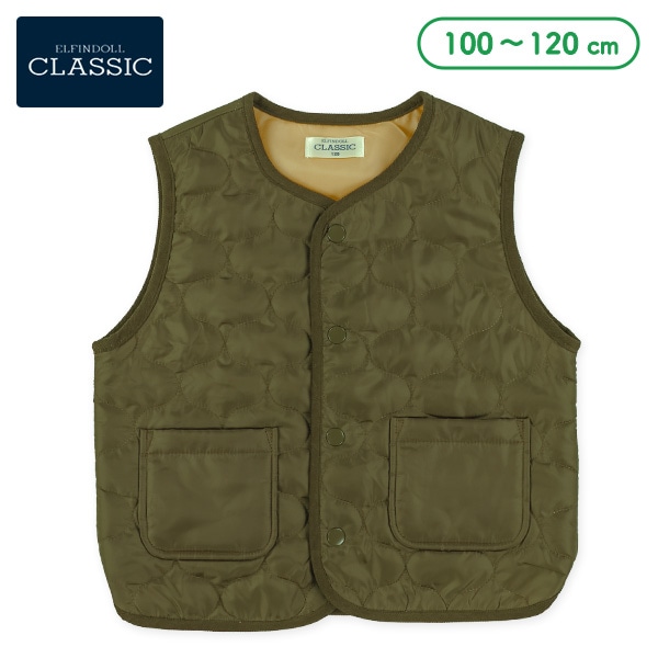 タフタ中わたキルトポケット付きベスト