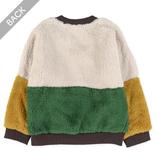シャギーフリースビックシルエット配色トレーナー