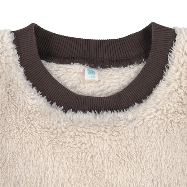 シャギーフリースビックシルエット配色トレーナー