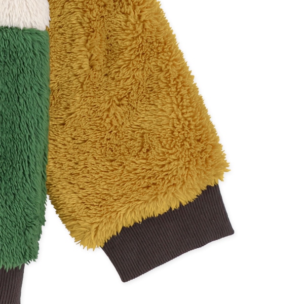 シャギーフリースビックシルエット配色トレーナー