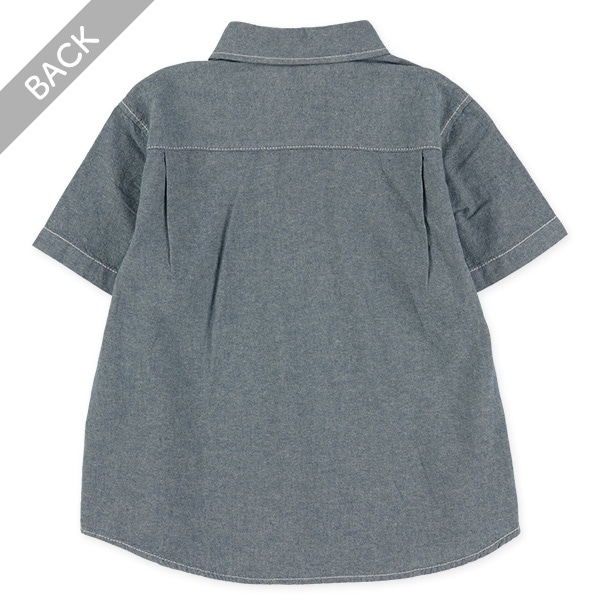 シャンブレー半袖シャツ