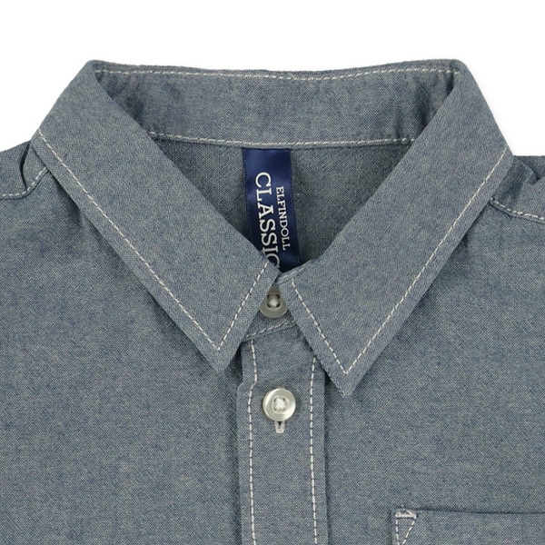 シャンブレー半袖シャツ