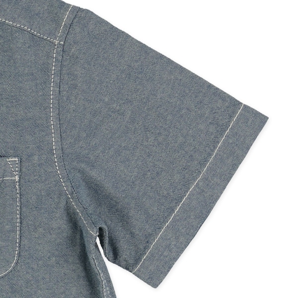 シャンブレー半袖シャツ