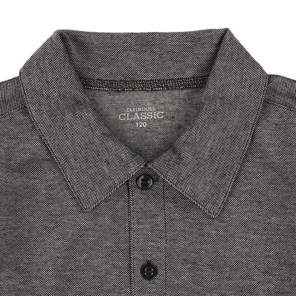 チェック柄ネクタイ付き半袖ポロシャツ