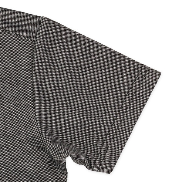 チェック柄ネクタイ付き半袖ポロシャツ