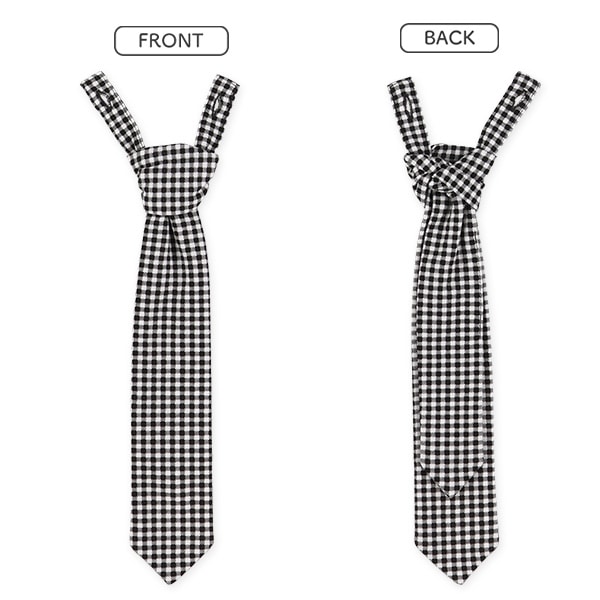 チェック柄ネクタイ付き半袖ポロシャツ