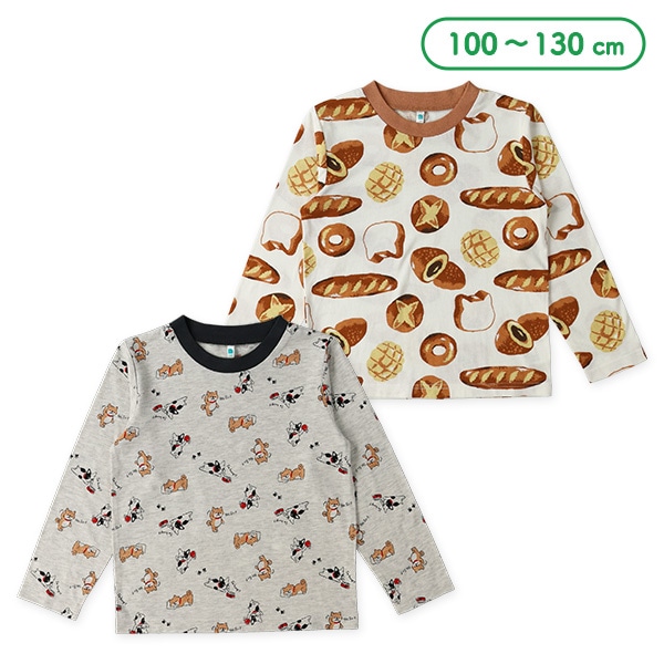 パン・いぬ総柄長袖Tシャツ