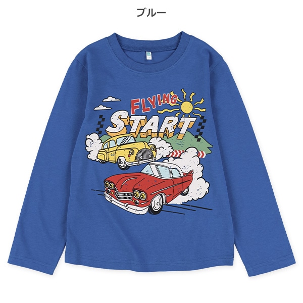 アメ車英字ヴィンテージ風プリント長袖Tシャツ