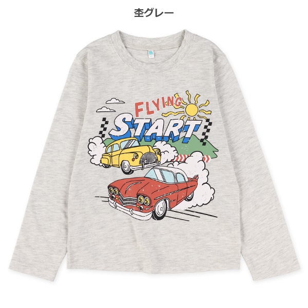 アメ車英字ヴィンテージ風プリント長袖Tシャツ