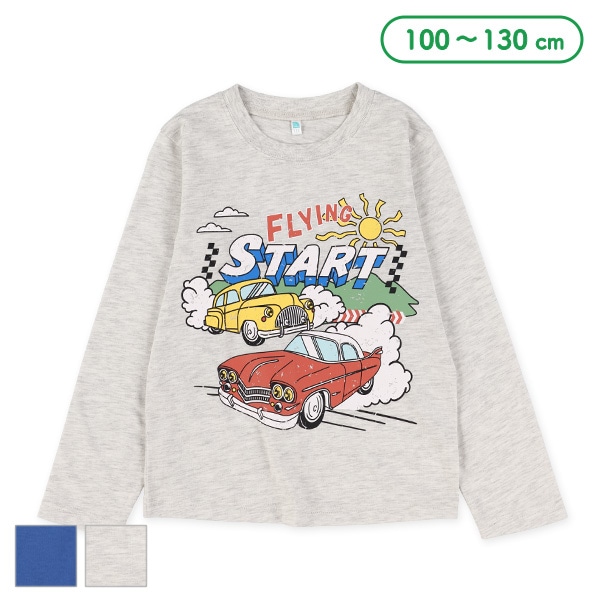 アメ車英字ヴィンテージ風プリント長袖Tシャツ