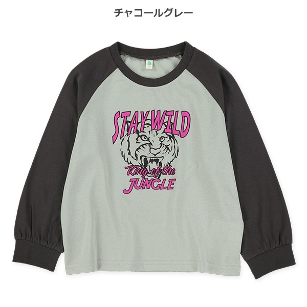 配色アメカジラグラン長袖Tシャツ