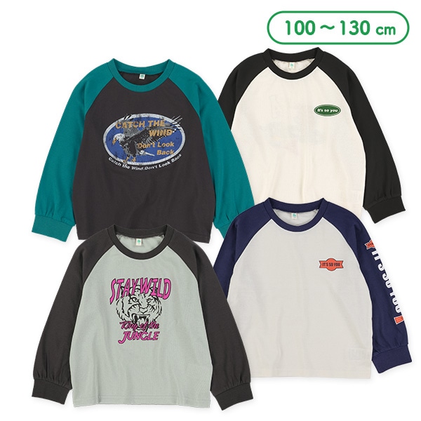 配色アメカジラグラン長袖Tシャツ