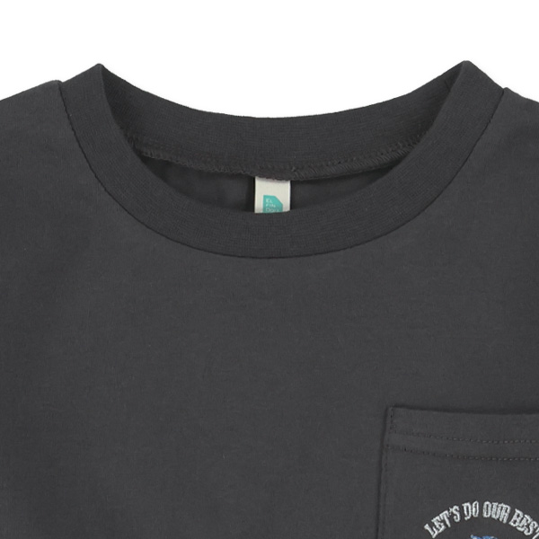 ポケット刺繍長袖Tシャツ（ショベルカー・くま）