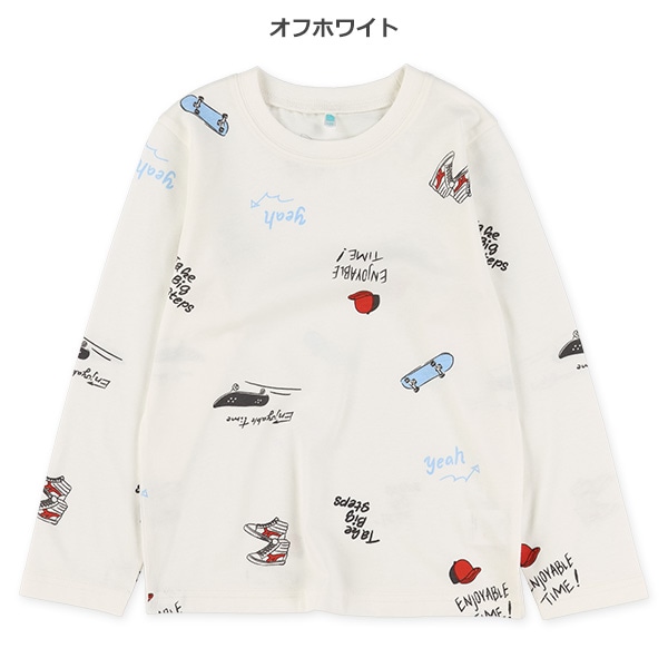 アウトドアモチーフ総柄長袖Tシャツ