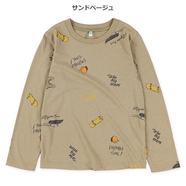 アウトドアモチーフ総柄長袖Tシャツ