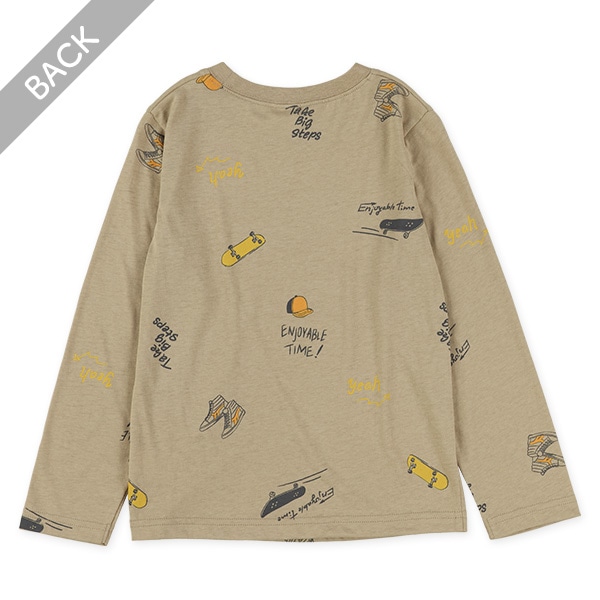 アウトドアモチーフ総柄長袖Tシャツ