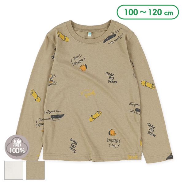 アウトドアモチーフ総柄長袖Tシャツ