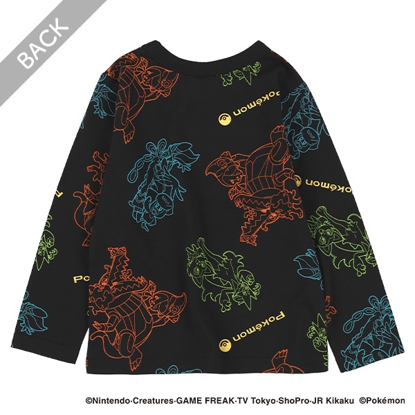 総柄長袖Tシャツ（ポケモン）