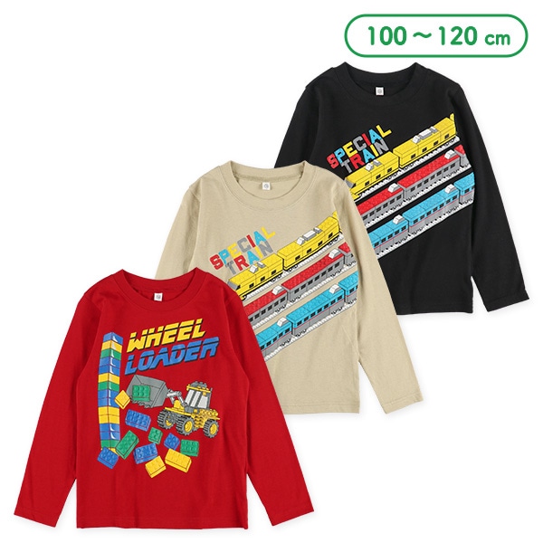 ブロック風発泡プリント長袖Tシャツ | 西松屋オンラインストア