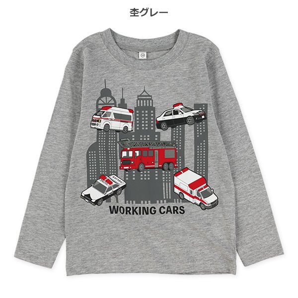 はたらくくるまロゴプリント長袖Tシャツ