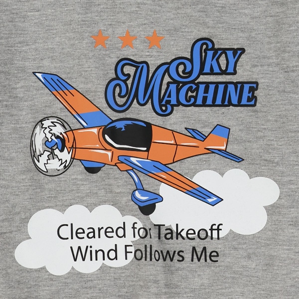 ペンギン・飛行機ロゴプリント長袖Tシャツ