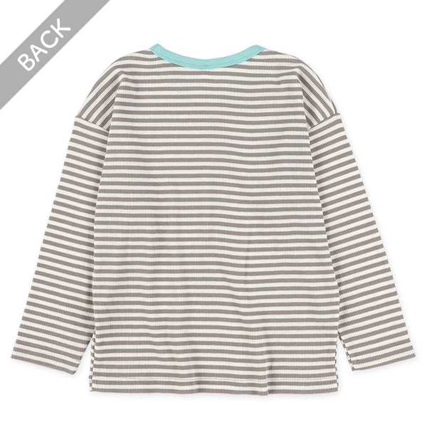 スパンテレコボーダー・無地長袖Tシャツ