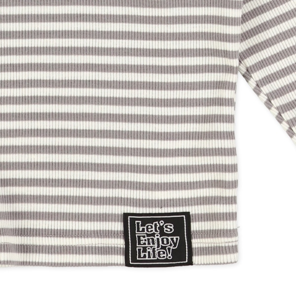 スパンテレコボーダー・無地長袖Tシャツ