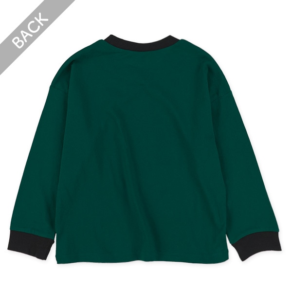 ワニロゴアメカジプリント長袖Tシャツ