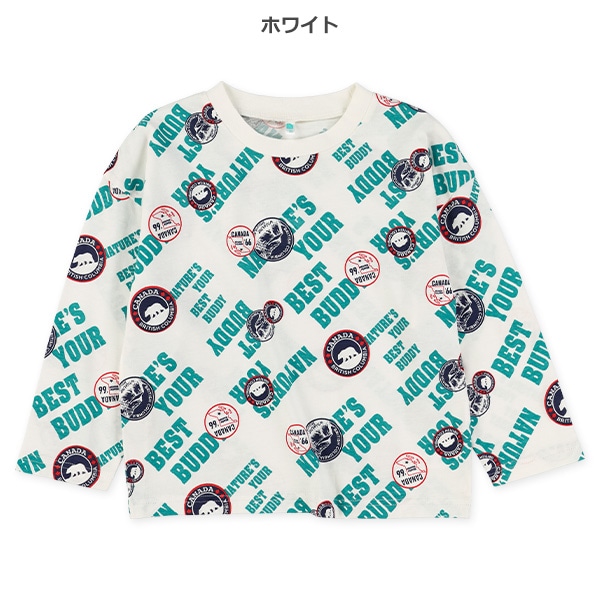 ロゴ総柄長袖Tシャツ