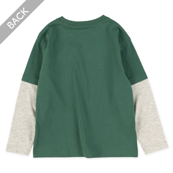 袖レイヤード風長袖Tシャツ