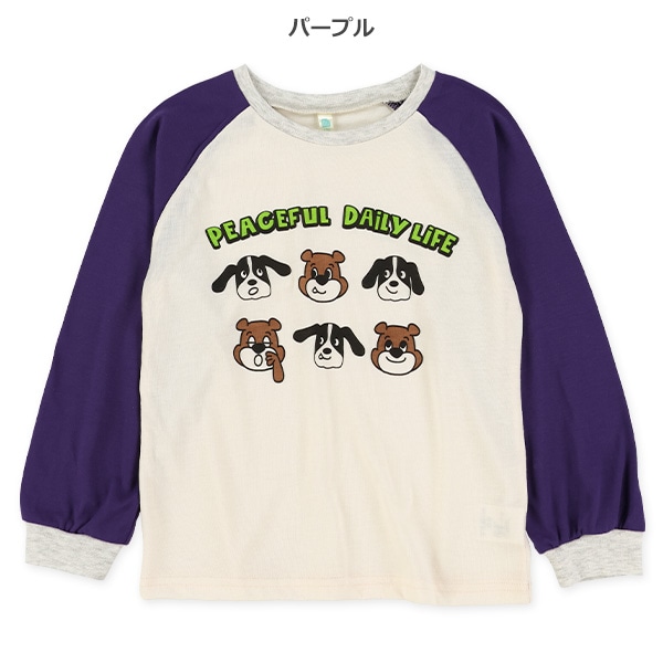 くま・いぬラグラン長袖Tシャツ