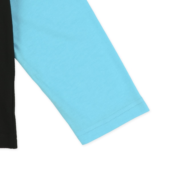 袖配色長袖Tシャツ