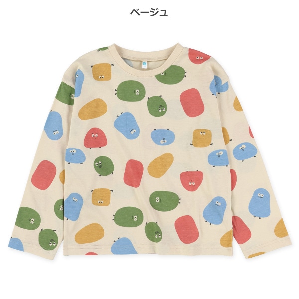 総柄ワイド長袖Tシャツ