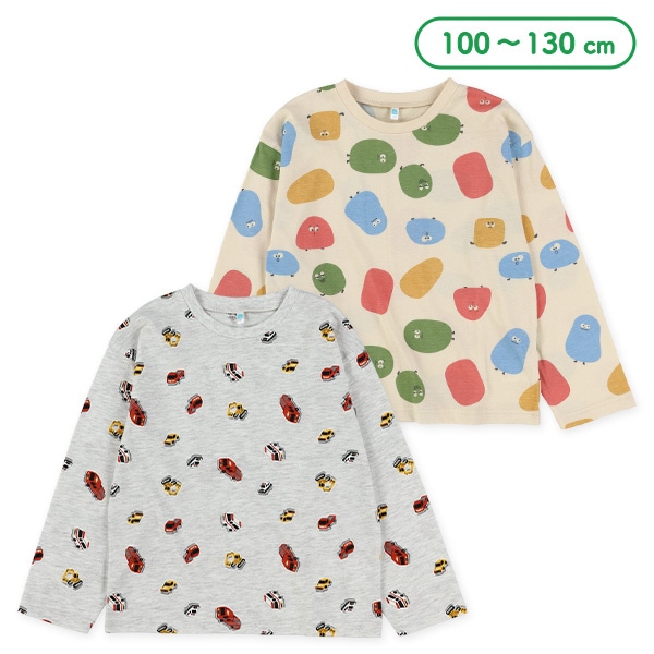 総柄ワイド長袖Tシャツ