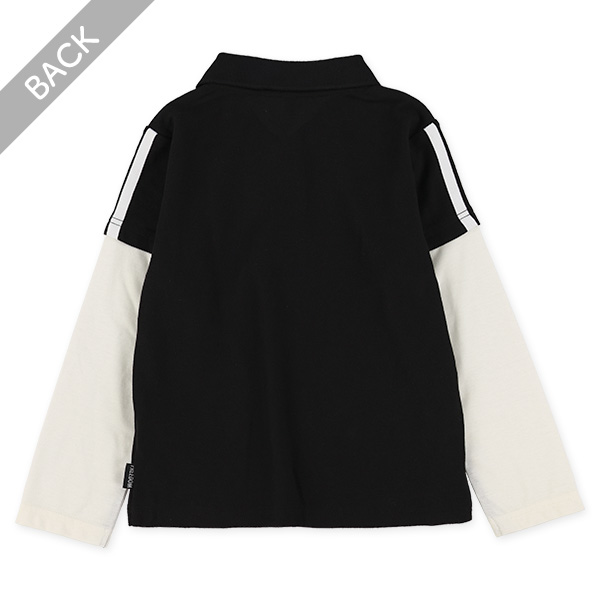 レイヤード風長袖ポロシャツ