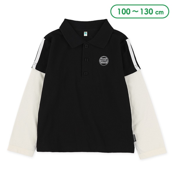 レイヤード風長袖ポロシャツ