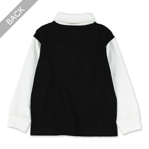 ベスト切り替え風長袖ポロシャツ