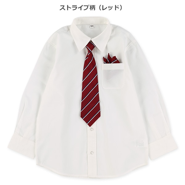 ネクタイ・チーフ付きフォーマル長袖シャツ