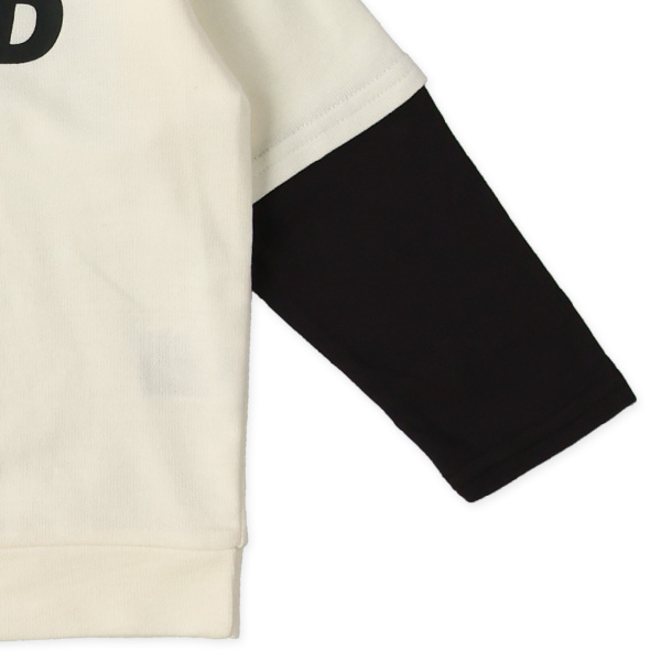 ミニ裏毛異素材レイヤード風長袖Tシャツ