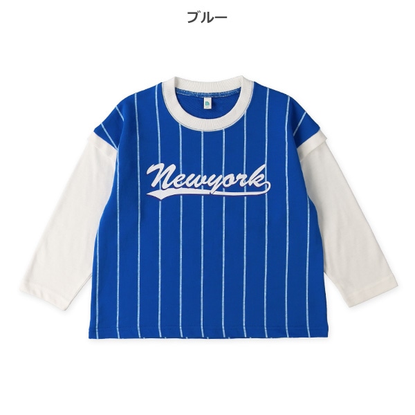 ミニ裏毛ユニフォーム風長袖Tシャツ