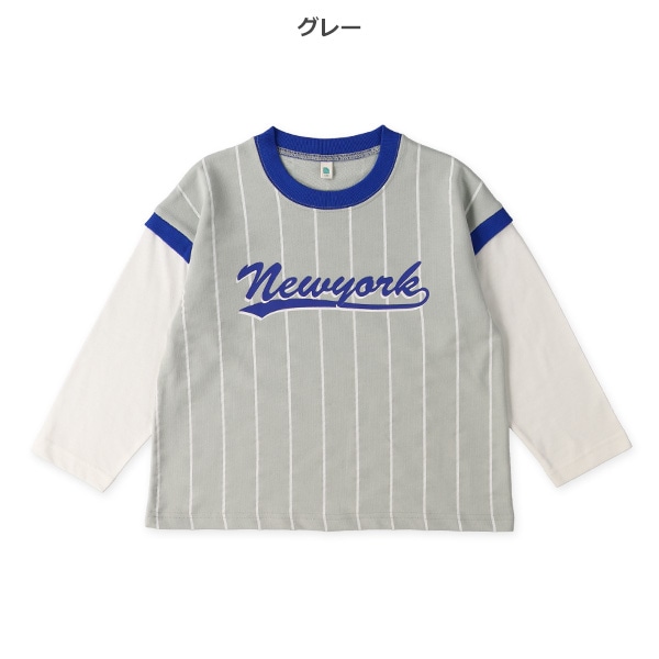 ミニ裏毛ユニフォーム風長袖Tシャツ