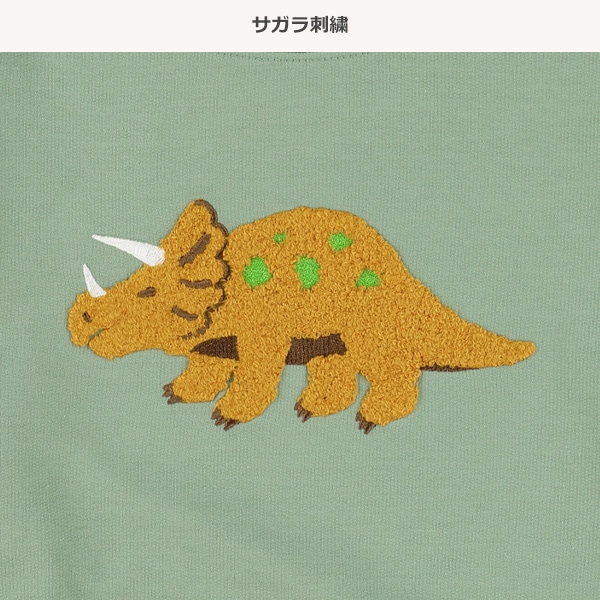 裏毛サガラ刺繍レイヤード風長袖Tシャツ