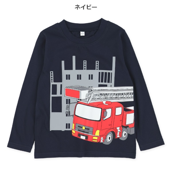 はたらくくるまプリント長袖Tシャツ