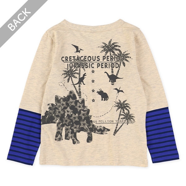 恐竜レイヤード風長袖Tシャツ