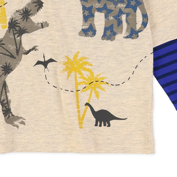 恐竜レイヤード風長袖Tシャツ