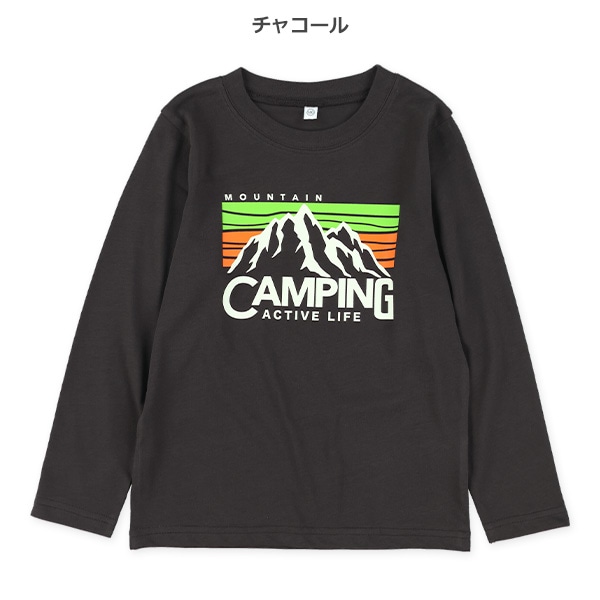 山柄長袖Tシャツ