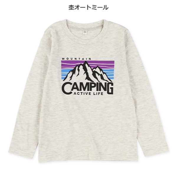山柄長袖Tシャツ